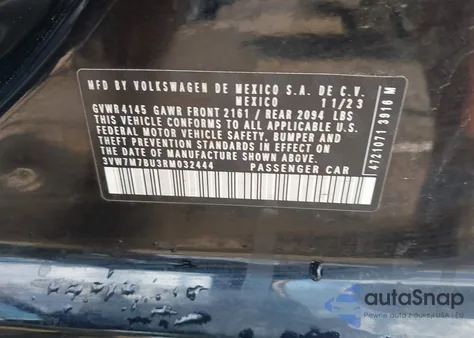 2024 Volkswagen Jetta 1.5T Se z USA, uszkodzony, nr VIN 3VW7M7BU3RM032444